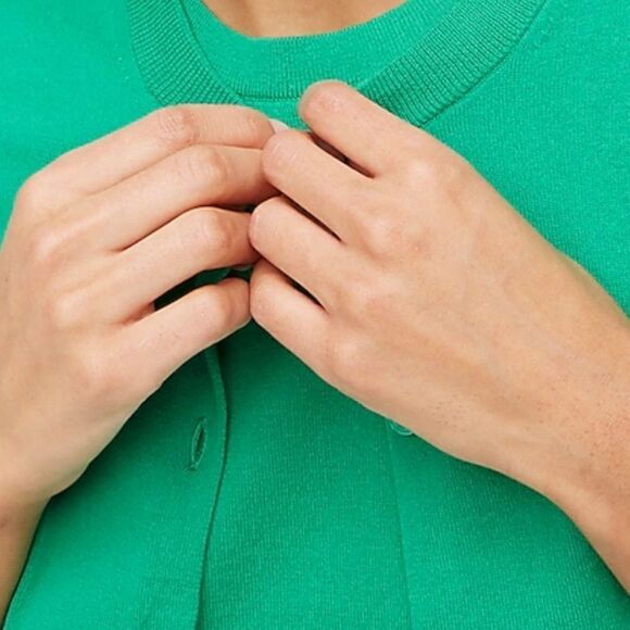 J.Crew Classic Cotton Cardigan Sweater‎ Green XS NWT IN PACKAGING - Picture 2 of 7